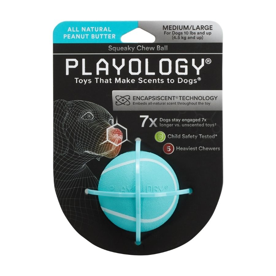 Squeaky chew ball peanut butter Medium, , large image number null